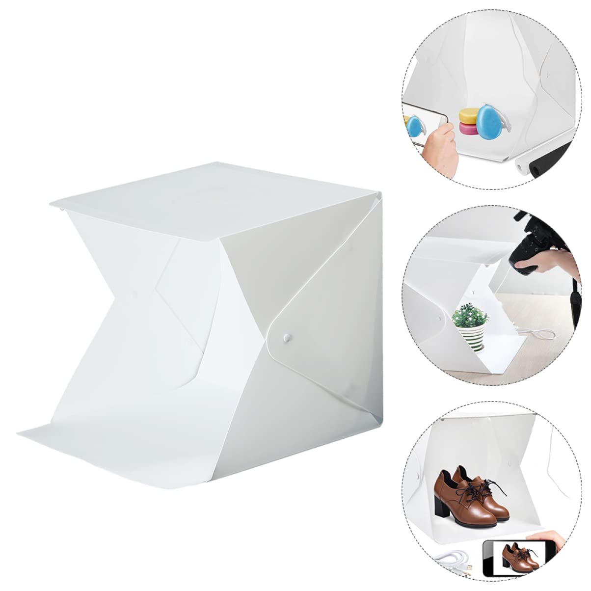 Yardenfun 6-Color Backdrop Tent Led Lights 20cm Mini Box Easy Setup for Camera Phone Smartphone Photography