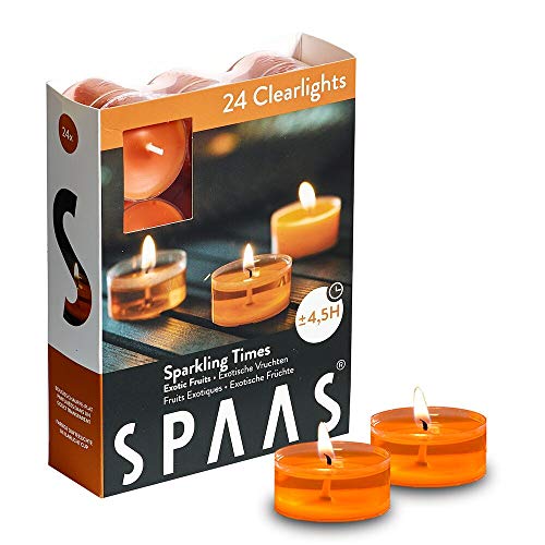 SPAAS 24 Duftenden Clearlights, Teelichter mit durchsichtigem Halter,...