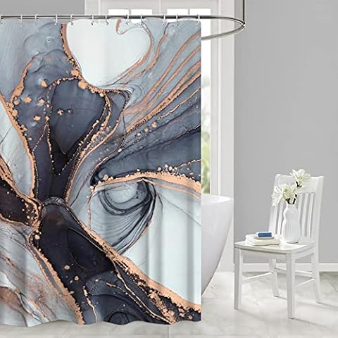 Duschvorhang, Jaragar Polyestergewebe, wasserdicht, Badezimmervorhänge, Marmormuster, Duschvorhänge Cover