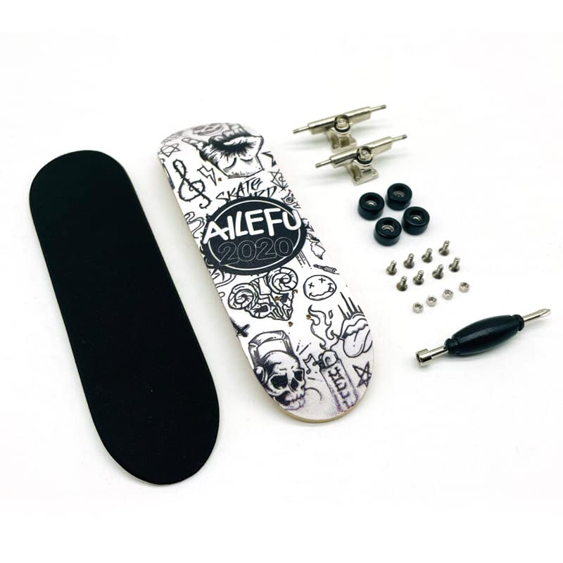 Pro Fingerboard Complete 30mm Skateboard Mini Small Hand Skate Professional Finger Board Full Wood Maple Wheels with Bearings for Kids (B18)