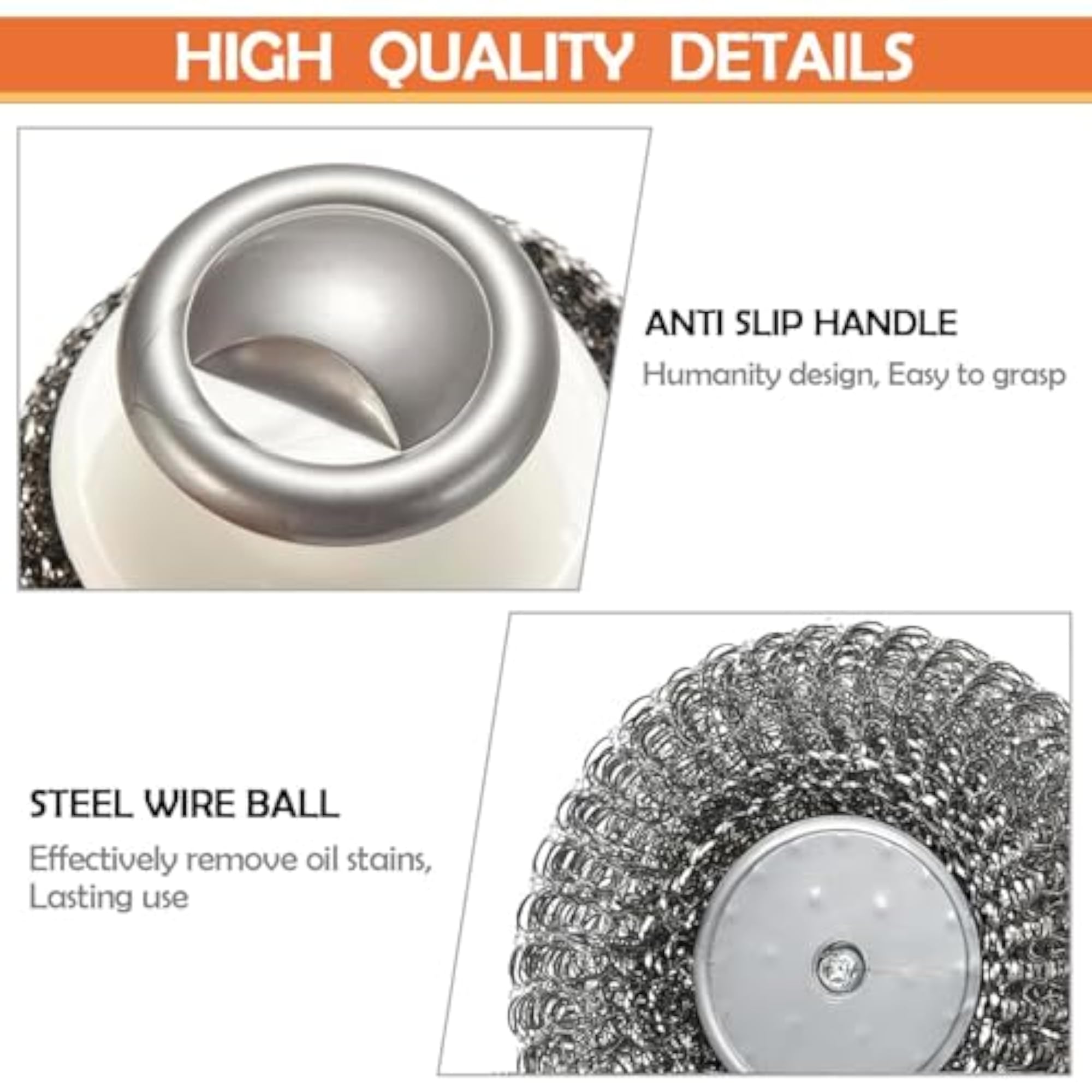 Heavy Duty Stainless Steel Scrubber with Handle