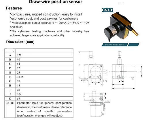 Gowe Präzision 2000 mm Länge Distance Measuring Saite Potentiometer linear Encoder Hubraum Sensor Analog Output Typ Farbe: 0 bis 10 V Ausgang