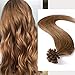 Produktbild Echthaar Bondings Extensions 100 Strähnen x 0,5 - Remy Haarverlängerung 40cm - 50g hell Gold-braun #12