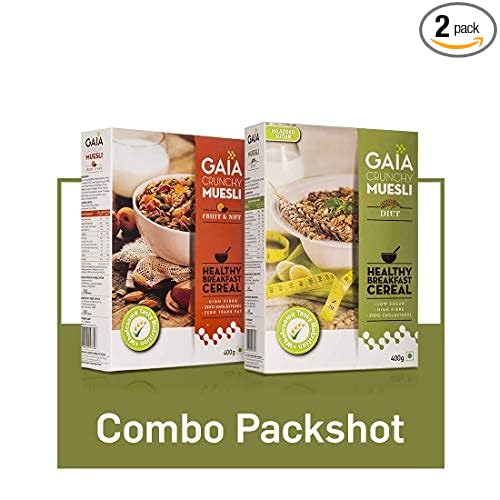 Crunchy Muesli Combo Pack Fruit and Nut 400 gm + Diet sugar free 400 gm (Super Saver Pack)