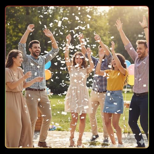 Image of Ultimate Confetti, Biodegradable Dissolving Rice Paper Confetti -Rectangular Flame-Resistant and Water-Soluble Paper Confetti for Cannon and Launcher use - Best for Celebrations - 1 lb, 16 oz