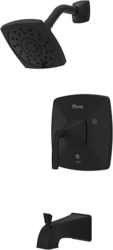 Pfister Bellance 8P8WS2BLLSB - Kit de molduras para bañera y ducha (incluye válvula y moldura), mango único, acabado negro mate, 8P8WS2BLLSB