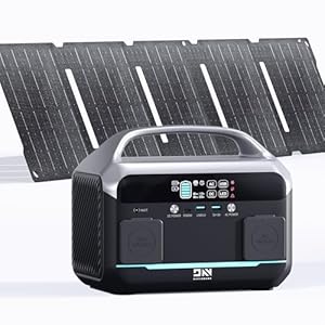 Solar Generator 268.8Wh, Portable Power Station 300W with 40W Foldable Solar Panel, Backup LiFePO4 Battery, 60W USB-C Fast Charging, Only 9LB for Outdoor Camping Adventure Home Emergency