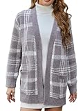 Snuggle Sac Suéteres tipo cárdigan para mujer con bolsillo, S
