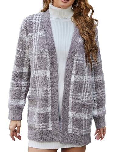 Image of Snuggle Sac Cardigan Sweaters for Women with Pocket Trendy Casual Long Sleeve Tops Open Front Fall Winter Coats