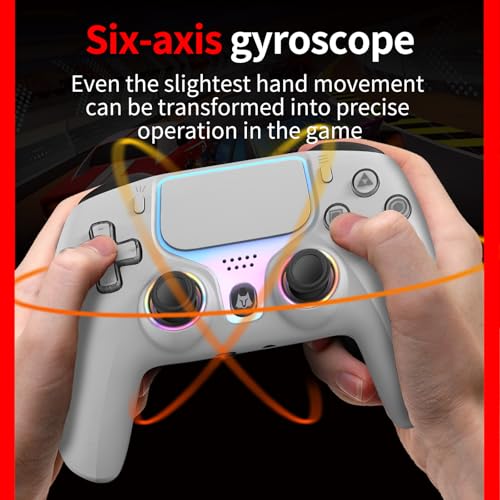 Image of Wireless Controller for PS5, Compatible with PlayStation 5 /PS5 Pro /Slim /PC, with Hall Effect Joysticks, Back Paddles & Macro, Bluetooth 5.0, Turbo, Dual Vibration, 6-Axis Gyro, RGB Ring, 1000mAh, 3.5mm Audio Jack, PS5 Pro Controller Gamepad with Speaker