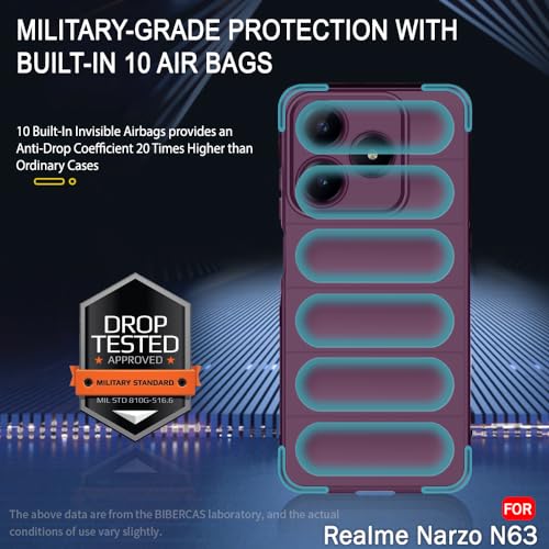 Image of TheGiftKart Liquid Silicon Back Cover Case for Realme C63 / Narzo N63 | Shockproof Military Grade Protection | Micro-Fibre Cloth On Inner Side | Built-in Anti-Slip Grip Back Cover Case (TPU, Purple)