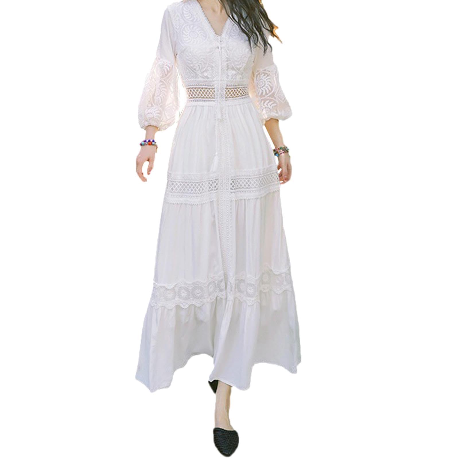Enakshi Women Summer Dress V Neck Boho Style Beach Dress for Holiday Vacation Travel| Clothing, Shoes & Accessories|Womens Clothing|Dresses-image-24