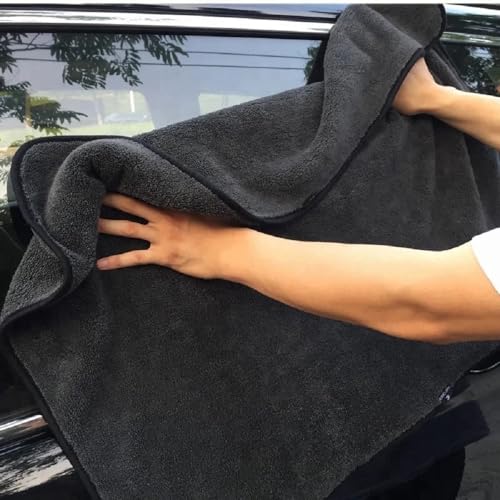 Image of Auto Hub Big Size- 90 X 60cm Microfiber Cloth for Car - Ultra Soft - Suede Edges & Dual Sided Microfiber Cloth - Lint & Streak Free Car Cleaning Cloth - Multipurpose Car Wash Cloth for Drying-3pc,Grey
