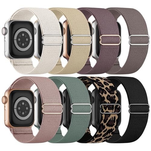 Image of 8 Pack Stretchy Solo Loop Band Compatible with Apple Watch Bands Women Men