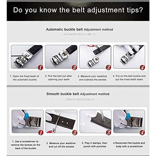 Men's Belt Genuine Leather Strap Fashion Alloy Automatic Buckle Waist for Pants Gift Box Set (Color : As Shown, Size : 110cm) (As Shown 140cm)2