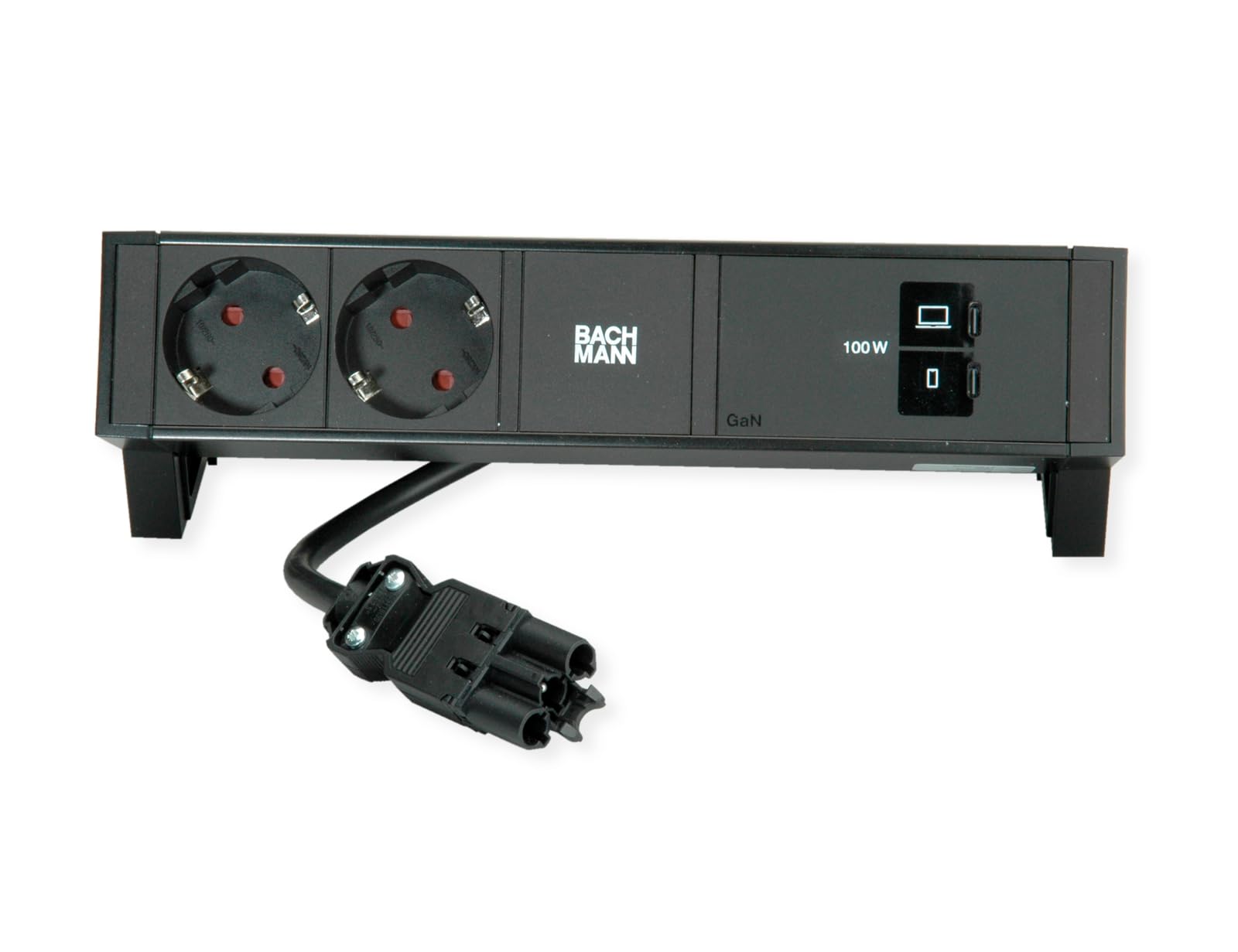 Bachmann DESK2 2X CEE7/3, USB-C, ładowarka USB 100 W, GST18 0,2 m