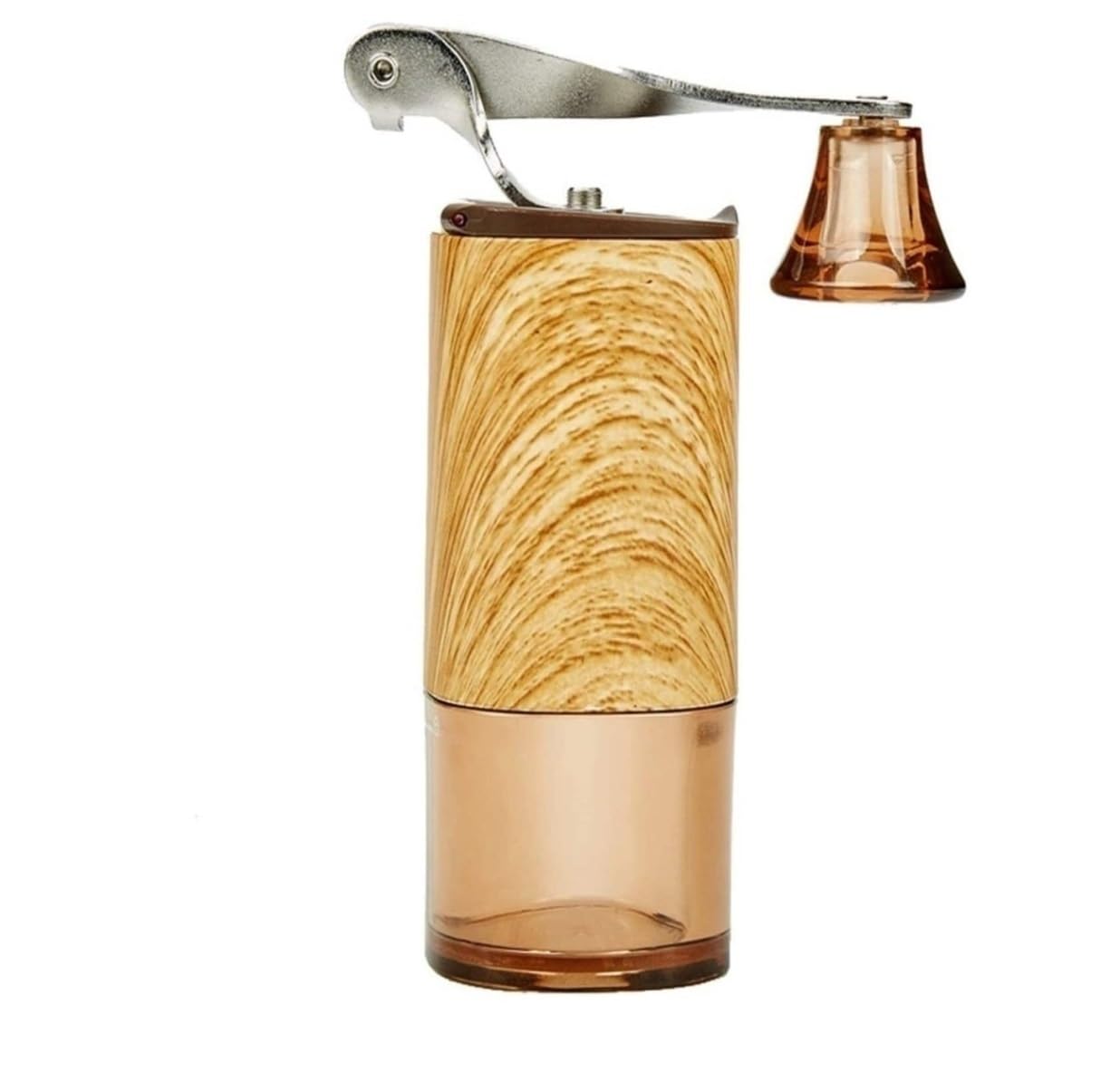Podróżny Młynek do Kawy Ręczny Młynek Do Kawy Z Ceramicznymi Żarnami Dwa Przezroczyste Szklane Słoiki Regulowany Uchwyt Ze Stali Nierdzewnej Kompaktowy Espresso(Beige)
