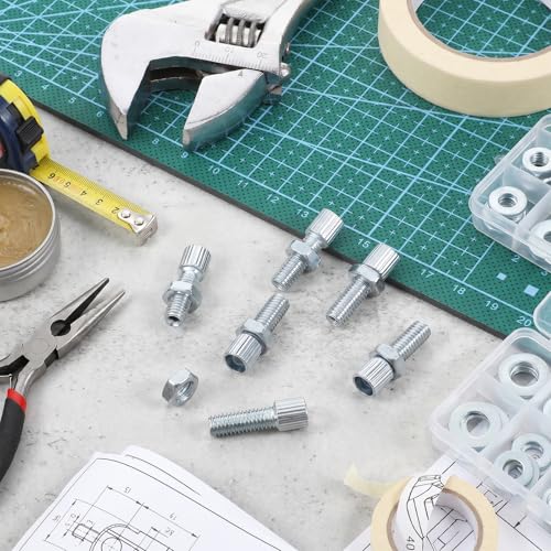 image for Alrhso 12 Pcs Silver Brake Cable Adjuster Throttle Cable Adjusting M6 