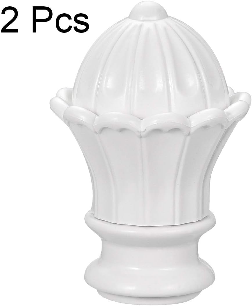 Curtain Pole Curtain Pole finials Sphere Curtain Rod Finials, Plastic Vintage for 28mm Dia Rod White 63 x 90mm 2 Pcs