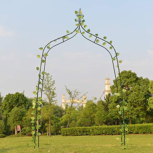 Preisvergleich Produktbild Rosenbogen aus Metall, Gartenbogen für Kletterpflanzen, Garten Pergola, Pergola Rankhilfe, Rankgitter Torbogen, 39cm breit x 240 cm hoch, Schwarz