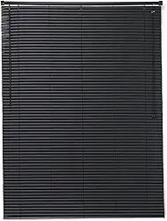 Persiana Horizontal de PVC Largura 1,30 x Altura 80cm na Cor Preta para Salas, Quartos e Escritórios.