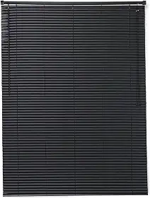 Persiana Horizontal de PVC Largura 1,30 x Altura 80cm na Cor Preta para Salas, Quartos e Escritórios.