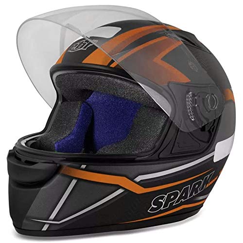Capacete Ebf New Spark Ilusion 60/Preto Fosco/Laranja