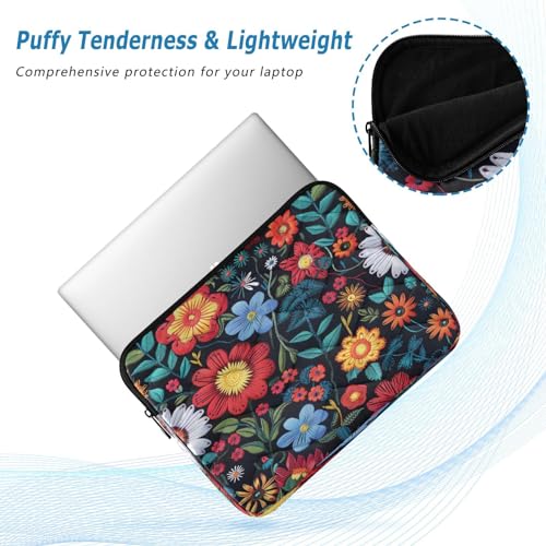 Funda para portátil 13-14 pulg impermeable con flores miniatura 5