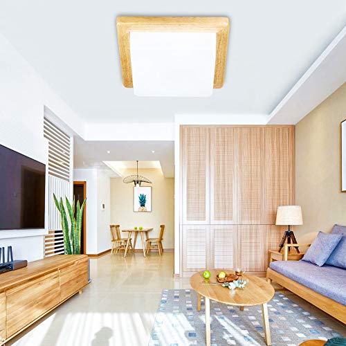 Preisvergleich Produktbild Badezimmerlampe Flur Energie Schlafzimmer Wohnzimmer Glühbirne Küche LEDDreifarbige Deckenleuchte aus massivem Holz