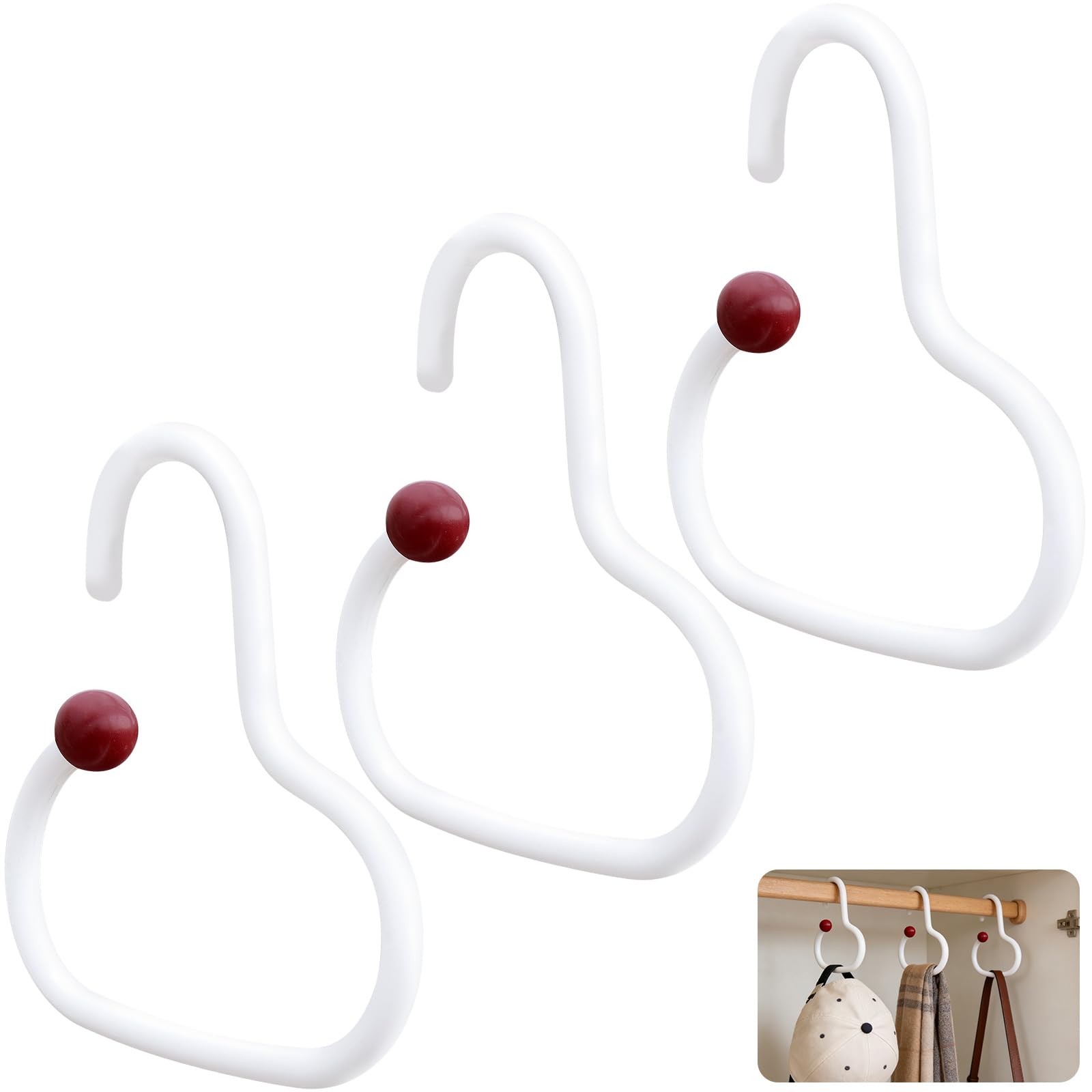 Colgador de Gorras y Sombreros Blanco, Porta Gorras de Pared Minimalista, Soporte PP para Bolsos y Accesorios