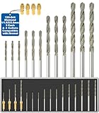 Sworker Diamond Drill Bits 1mm 1.5mm 2mm 2.5mm 3 Each 120-Grit 12Pcs with 4 Collets Compatible with Dremel Rotary Tool for Sea Glass Stone Shells Jewelry Making Porcelain Ceramic Gems