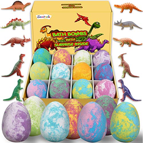 Bath Bombs for Kids with Surprise Inside for Girls Boys - Surprise Colorful Egg 12 Pcs Large Size Gift Set, Handmade Bubble Bath Fizzies Spa Fizz Balls Kit, Birthday Christmas Easter Day Gift