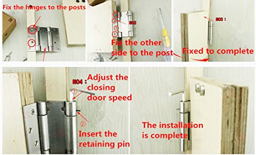 Btmb 4 Inch Stainless Steel Ball Bearing Heavy Duty Double Action Spring Hinges 1 Pair #TOP2