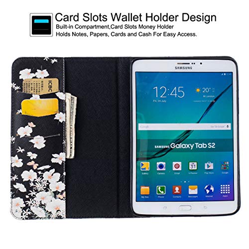 Samsung Galaxy Tab S2 8.0 Case - Newshine Pu Leather Stand Folio Case Cover With Card Slots, Note Holder For Samsung Galaxy Tab S2 Tablet (8.0 Inch, Sm-T710 T715) - Jasmine #TOP1