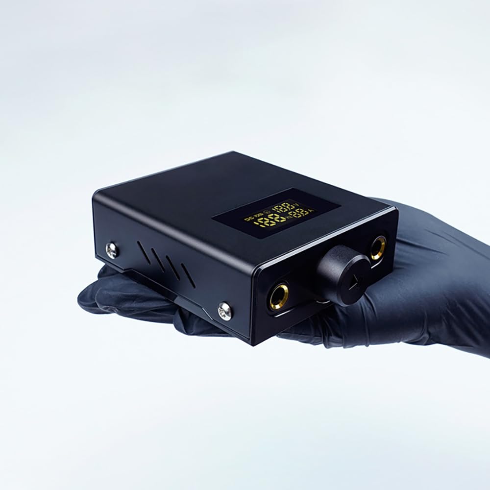 Digital Tattoo Alimentatore per la penna rotante - Mini Power Box professionale con uscita regolabile 3-12 V, display a velocità LCD, 3 modalità di lavoro