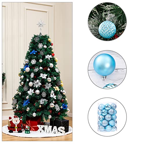 34Ct Christmas Ball Ornaments Shatterproof Christmas Hanging Tree Decorative Balls For Party Holiday Wedding Decor Babyblue, 2.36",60Mm #TOP5