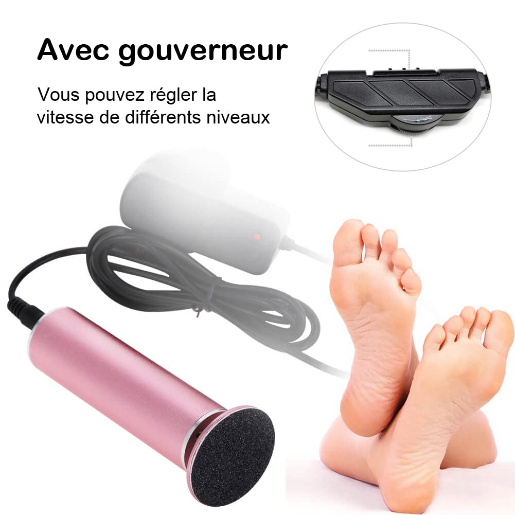 Rallador de pies pedicura Eléctrico Anticalesidad Lima Pies Eléctrico para Cuerno (velocidad ajustable) con 60 almohadillas de repuesto para mujeres hombres pedicuras, sin necesidad de batería (Rosa)