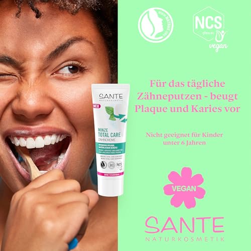 SANTE Naturkosmetik Minze Total Care Zahncreme - 75 ml - Zahnpasta mit Natrium-Fluorid… – Ansicht 4