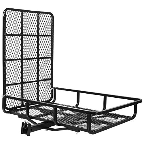 XtremepowerUS Universal Hitch-Mounted Cargo Carrier with Mobility Ramp Luggage Scooter Wheelchair Lawn Mover