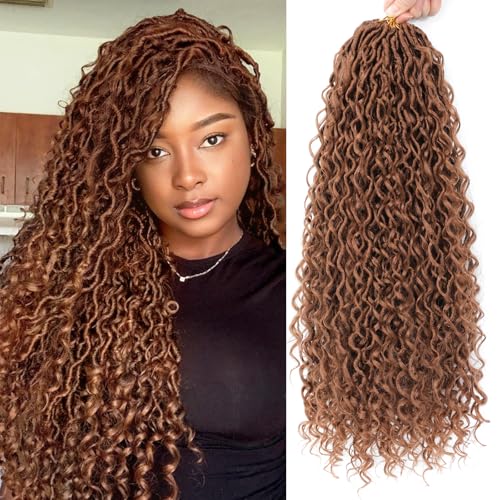 Image of Goddess Faux Locs Crochet Hair for Black Women, Long Boho Style Locs Braids