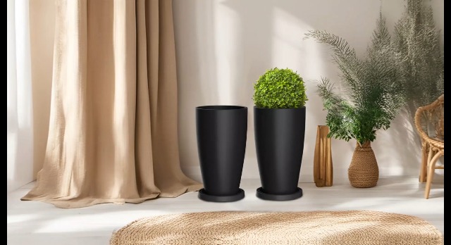 ZMTECH 21 Inch Tall Planters for Outdoor Plants, Square