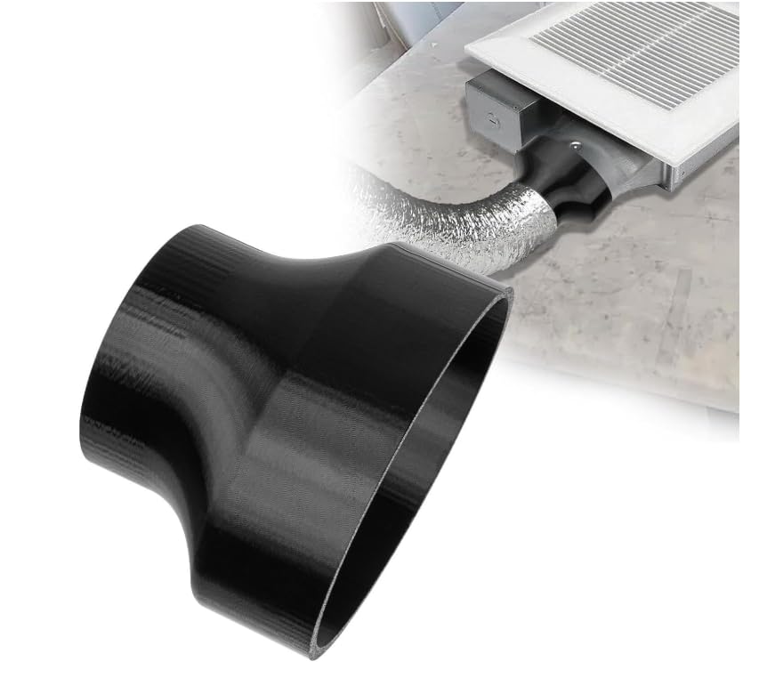 4 Inch Oval to 3 Inch Round Duct Adapter Compatible with Panasonic WhisperValue & Broan-NuTone LP80 Bathroom Exhaust Fan Vent Reducer for HVAC Ventilation