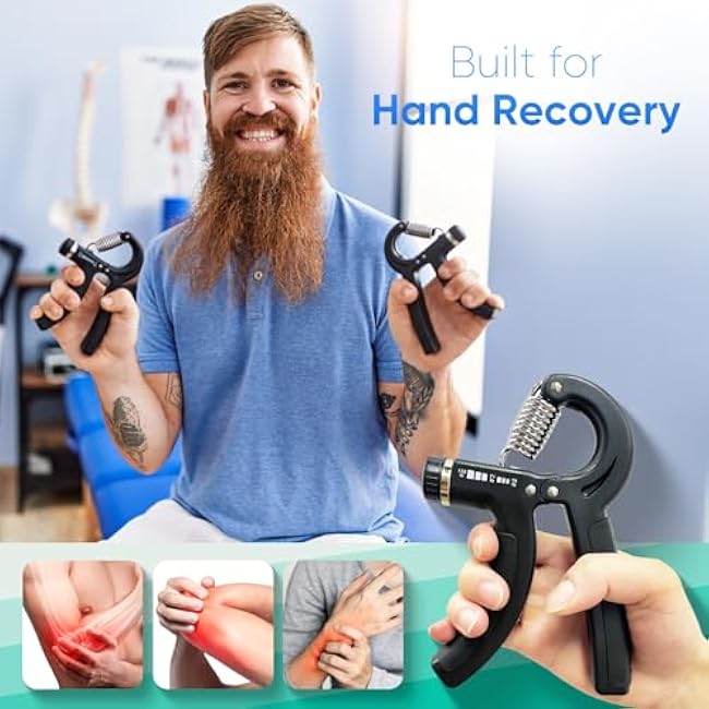 FitBeast Grip Strength Trainer 2 Pack ¨C Adjustable Hand Grip Strengthener for Strength Training & Rehabilitation, 10-132 lbs Resistance Forearm Strengthener, Ideal for Athletes, Rehab, Office