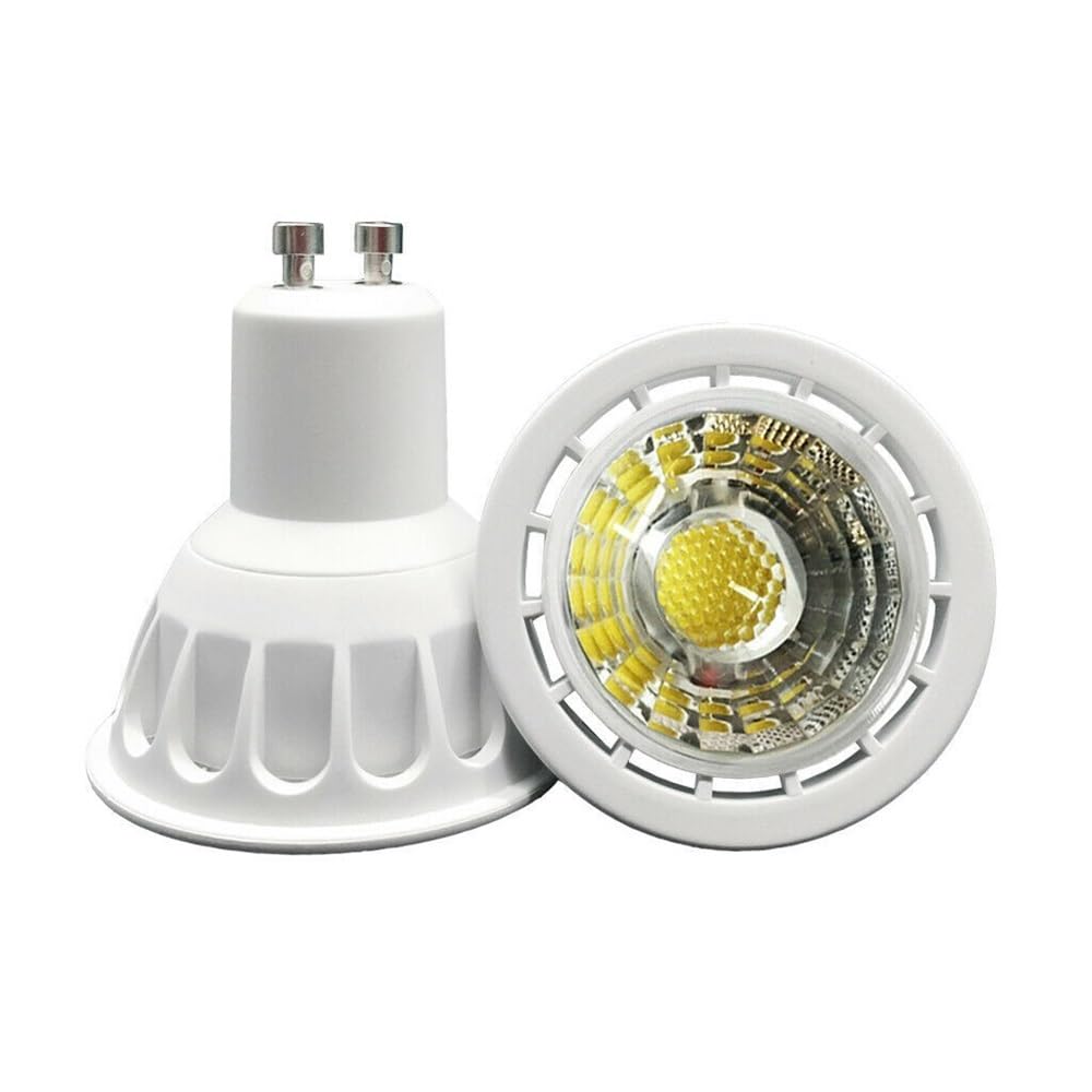 RZL Lighting, Paquete de 10, foco Led COB GU10/E27/GU5.3 AC220V 6W lámpara interior regulable for el hogar(Blanco,GU10)