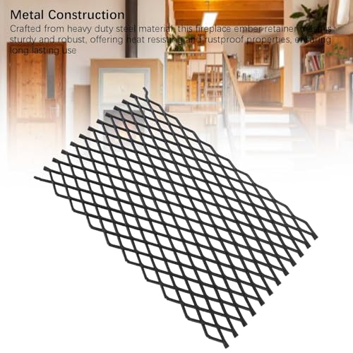 Fireplace Ember Retainer Mesh | Strong Steel Ember Holder for Indoor Fireplaces/Outdoor Fire Pits | Enhances Combustion & Prevents Falling Embers (Style 1)