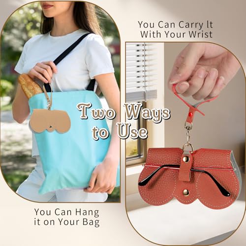 3pcs Soft Sunglasses Bag Slim Eyeglass Pouch Holder Portable Outdoor Travel Glasses Case Leather Sunglasses Cases Eyewear Storage Bag for Women Men (Black, brown, light yellow) - Thumbnail 6