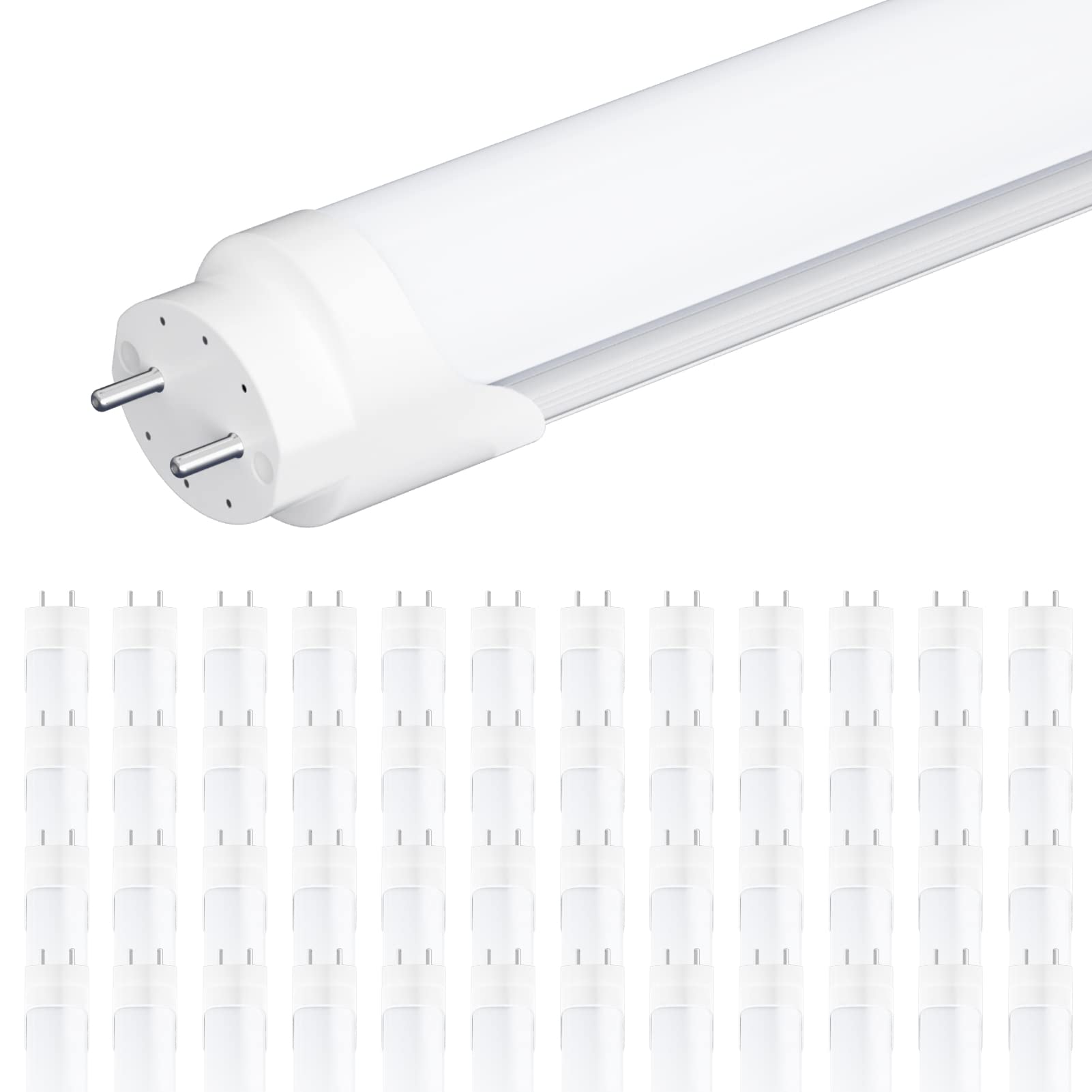 SHINESTAR 48-Pack T8 LED Bulbs 4 Foot, Tube Lights 18W 5000K Daylight, Ballast Bypass, Dual-end, T8 T10 T12 LED Replacement for Fluorescent Tubes, 2 pin G13 Base, Frosted Cover