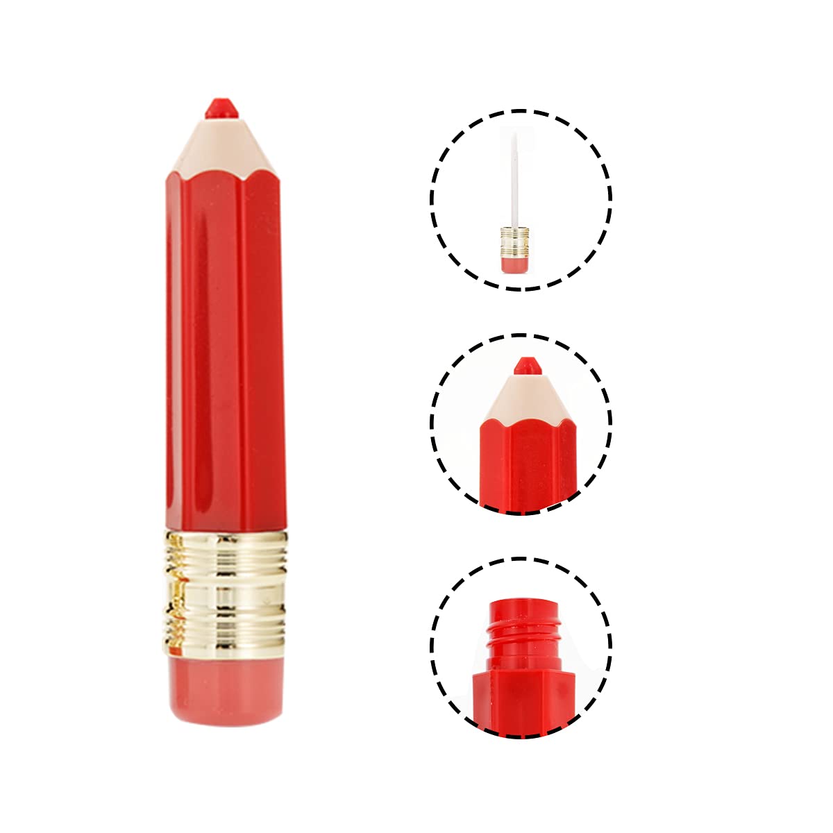 FZBNSRKO 10 Pcs Pencil Shaped Empty Lip Gloss Tubes Containers Gloss Tubes Containers,Clear Mini Refillable Lip Oil Bottles(mixed color,5ml)