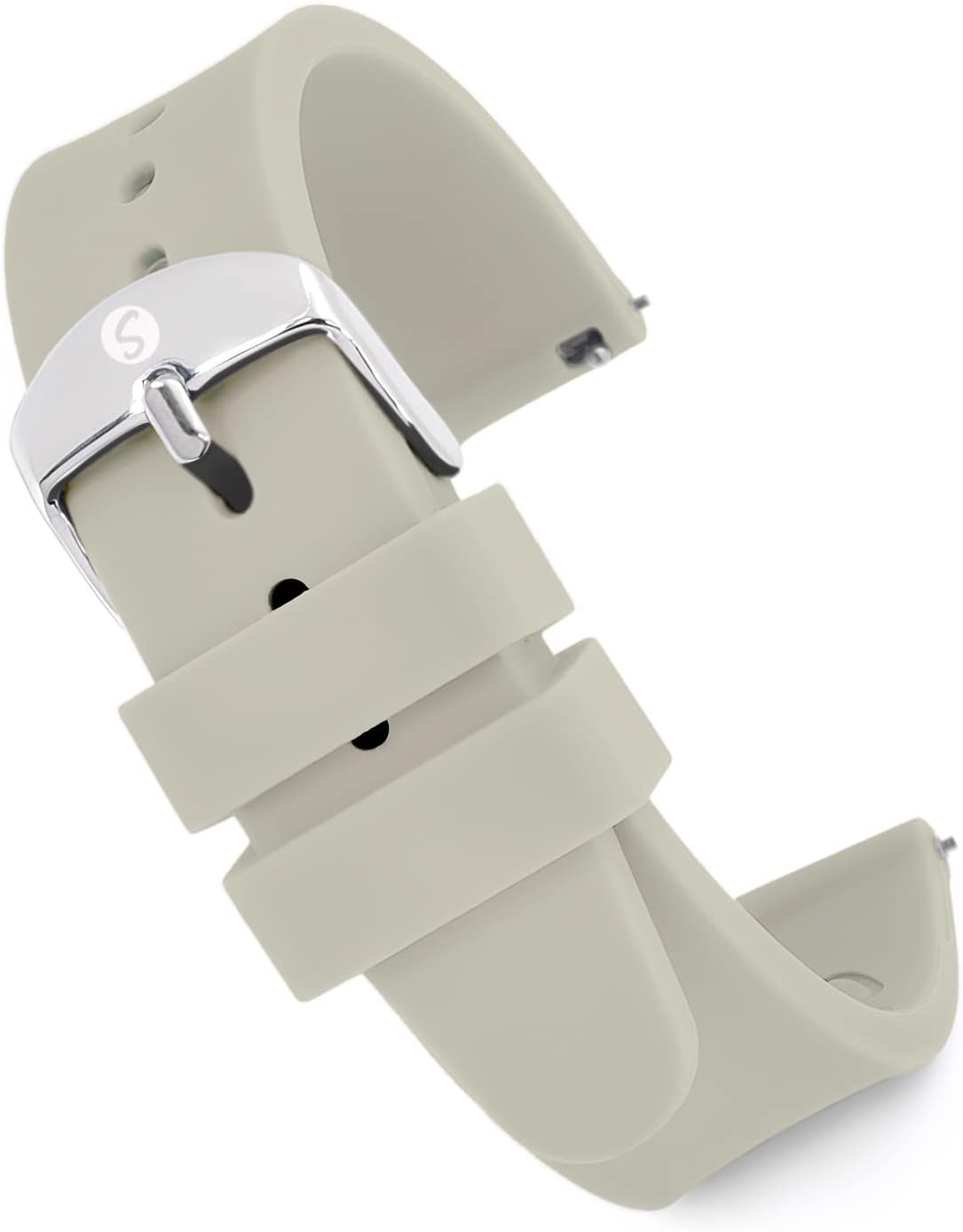 Speidel Replacement Scrub Silicone Watchband for Nurses, Doctors, Students in 18mm Light Grey