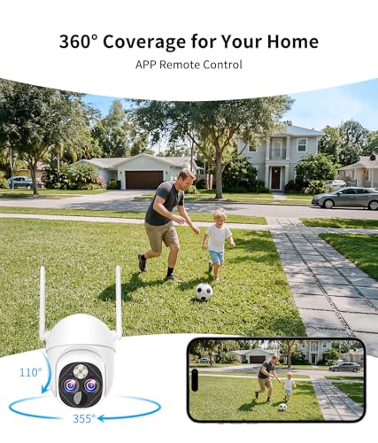 Image of Dual-Lens Solar Security Cameras Wireless Outdoor, 10x Zoom, 2.4GHz